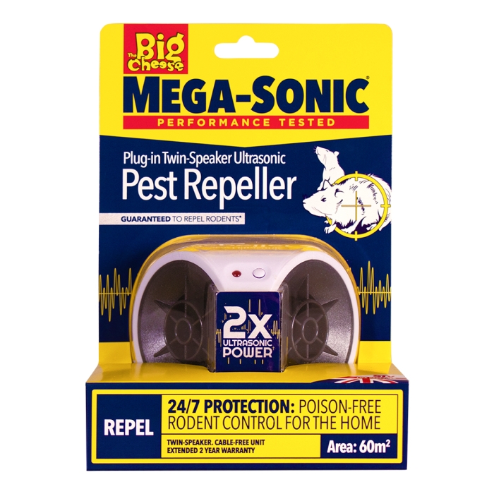 Mega-Sonic® Plug-In-Schädlingsvertreiber mit zwei Lautsprechern