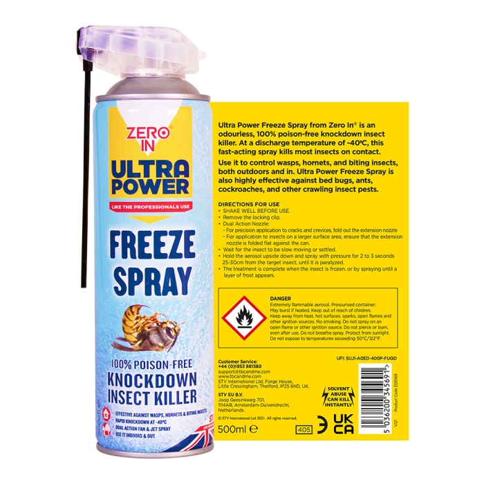 Freeze Spray Knockdown Insectenverdelger - 500 ml spuitbus met dubbele werking