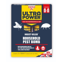 Zero In Ultra Power Natural Insect Killer Bomb - 150ml One-Shot Aerosol - Twinpack