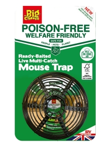 Ready-Baited Multi-Catch Live Mouse Trap - Black