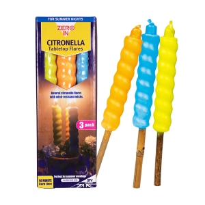 Citronella Table Top Flares - Beach Party - 3-Pack